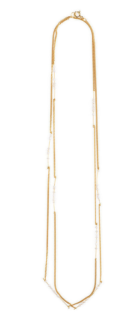 Colar Solar com Pérolas Longo