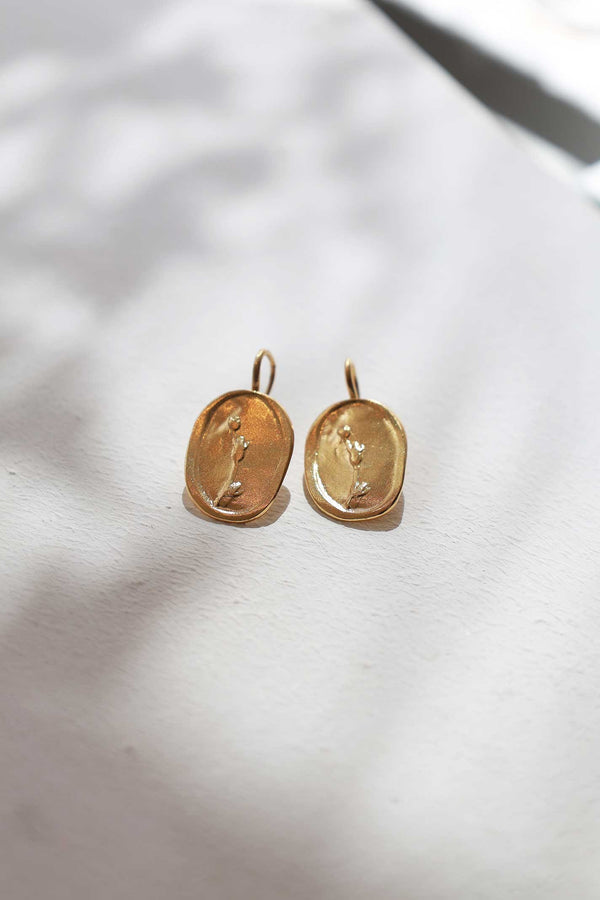 Floria Round Gold Earrings
