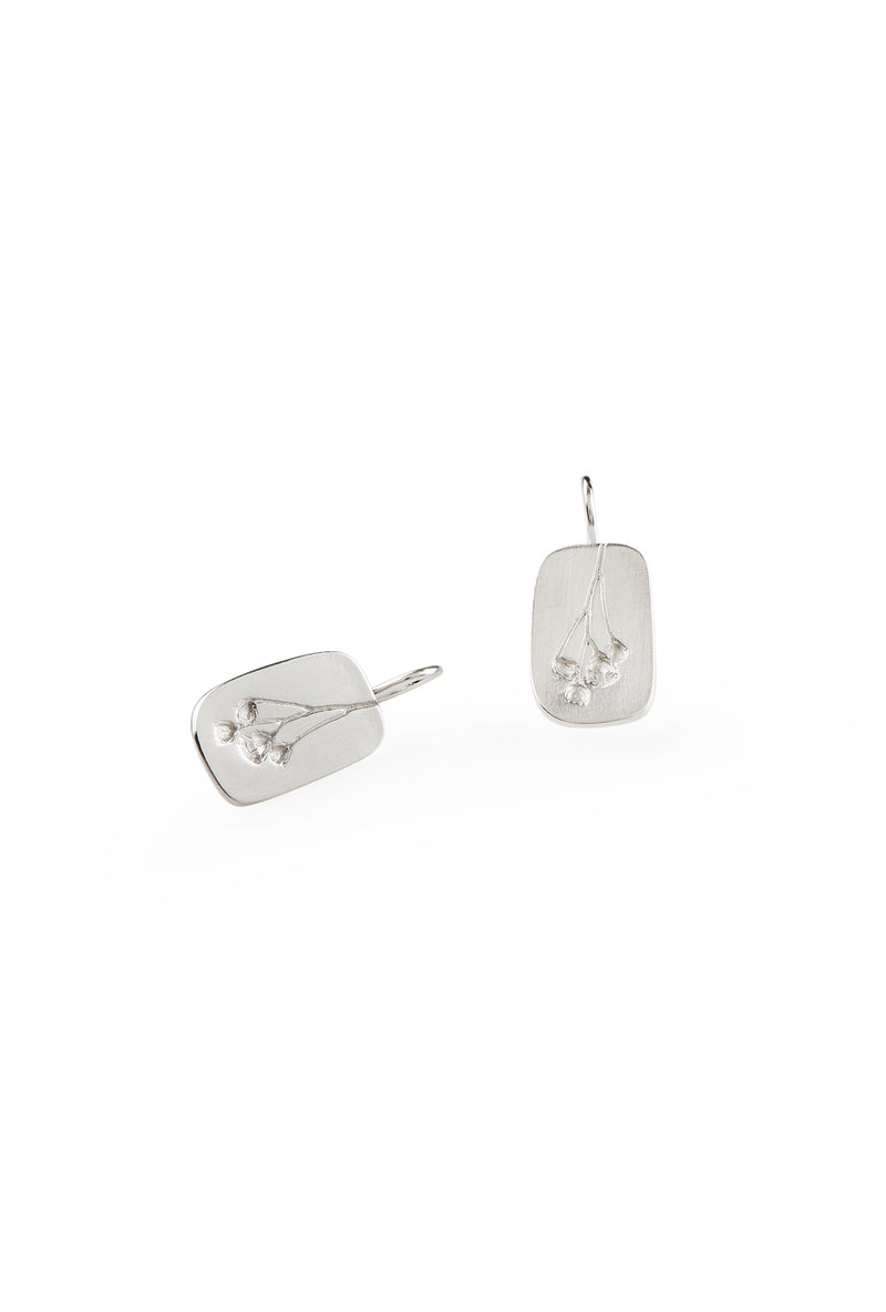Floria Inverted Silver Earrings